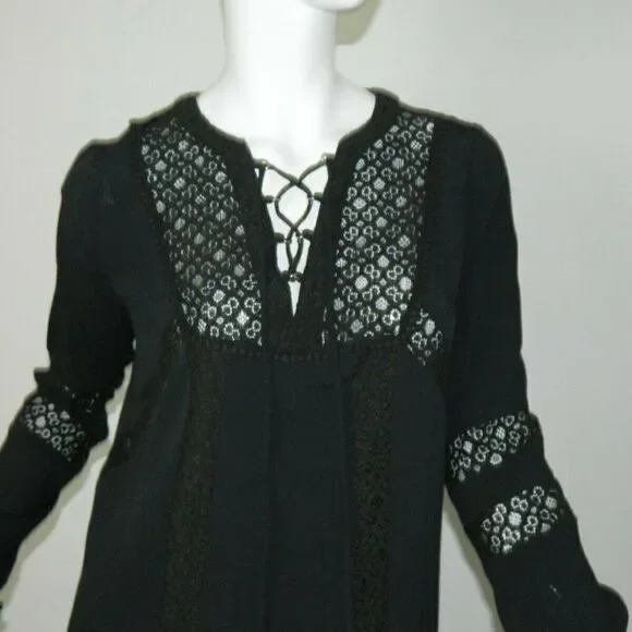 Anthropologie Current Air Black Boho Chic Tunic - Picture 3 of 11
